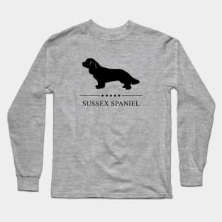 Sussex Spaniel Black Silhouette Long Sleeve T-Shirt